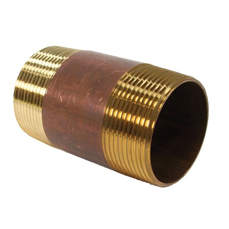 Jones Stephens 2-1/2in. x 6in. Red Brass Pipe Nipple N30010